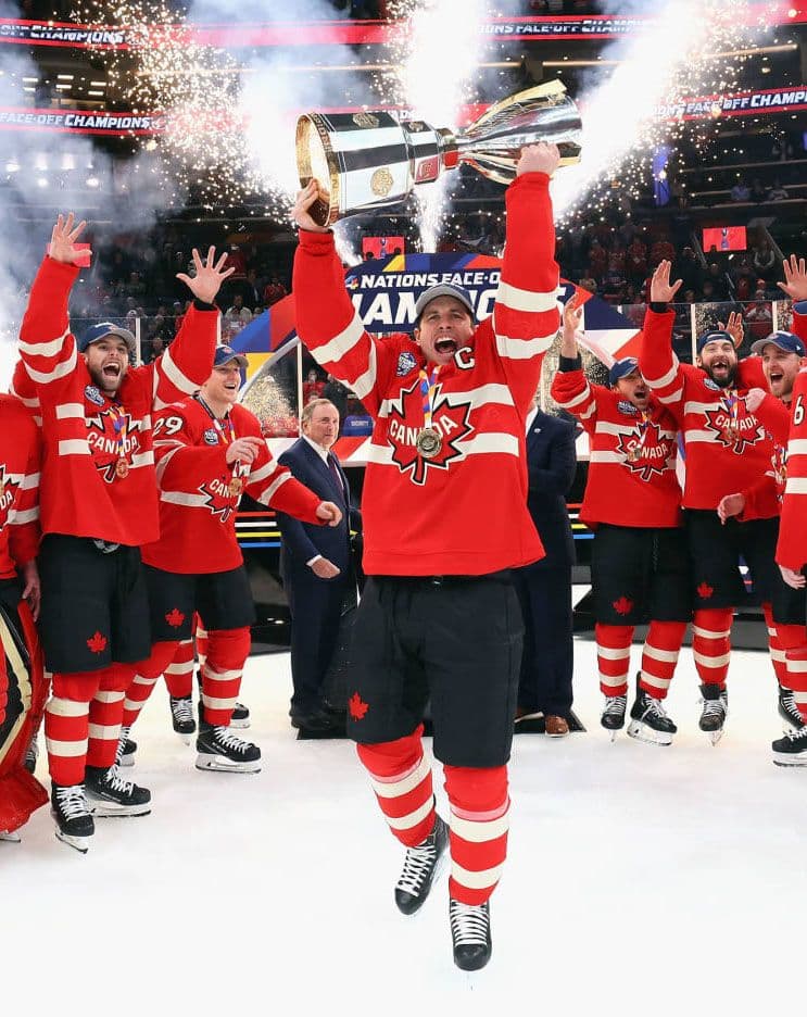 Team Canada Winning 4 Nations Cup, Sydney Crosby holding up the trophy