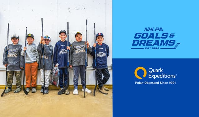 NHLPA GOALS & DREAMS JOINS QUARK EXPEDITIONS TO DONATE AND DELIVER 15 SETS OF HOCKEY EQUIPMENT TO NUNAVUT YOUTH
