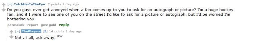 The Players Chat With Fans In An “Ask Me Anything” Session On Reddit.com