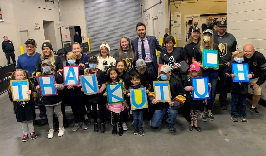 Alex Tuch doing Thousand Islands fan club proud